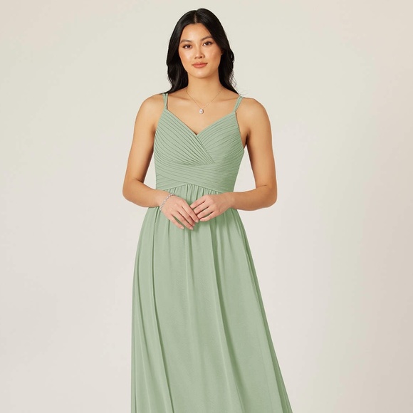 Azazie Blake Dusty Blue Bridesmaid Dress - Picture 2 of 3